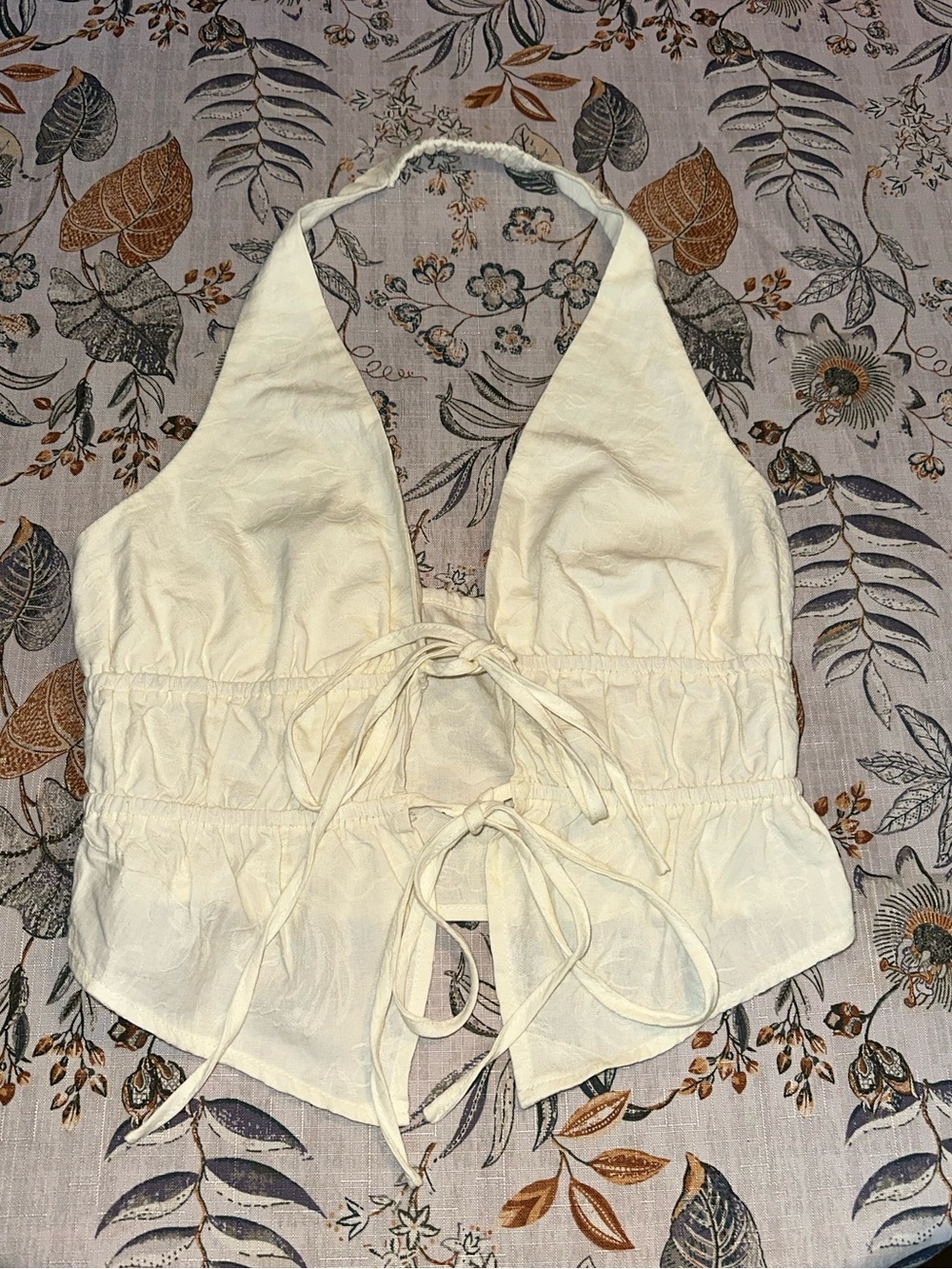 Halter V-neck Front Tie Top